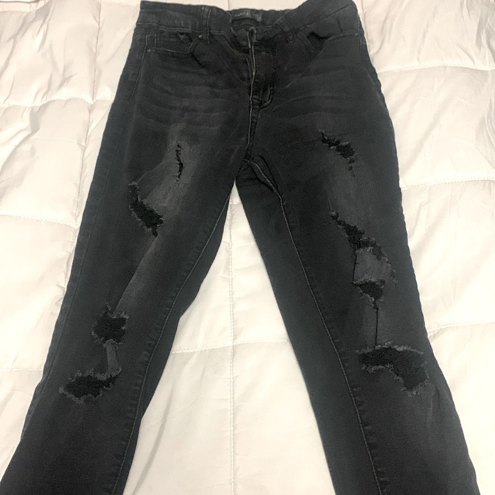 Junior black ripped jeans size 11